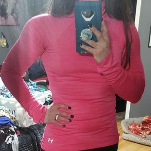 Bright pink Under Armour fitted turtleneck